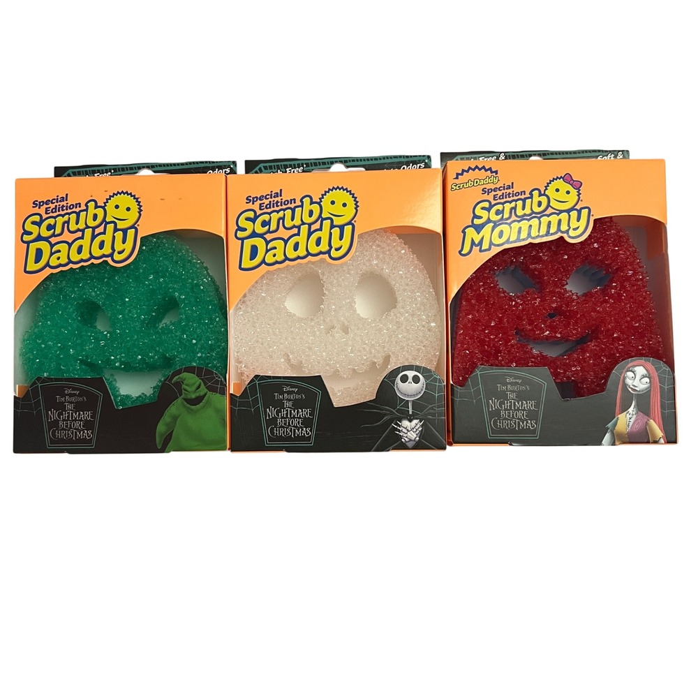 Scrub Daddy Nightmare Before Christmas Sponges 3pk Set Jack Sally Oogie Boogie
